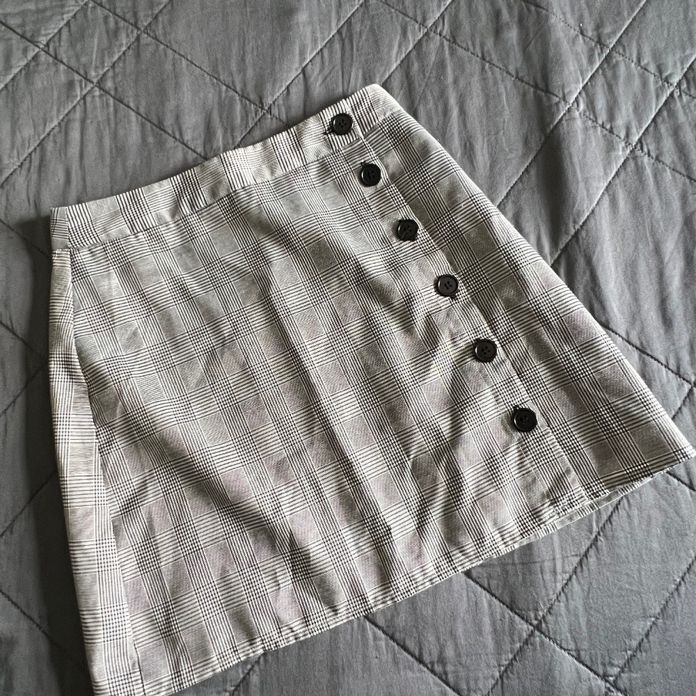 Black and White Plaid mini skirt